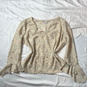 Vintage Clio II Flare Sleeve Lace Top